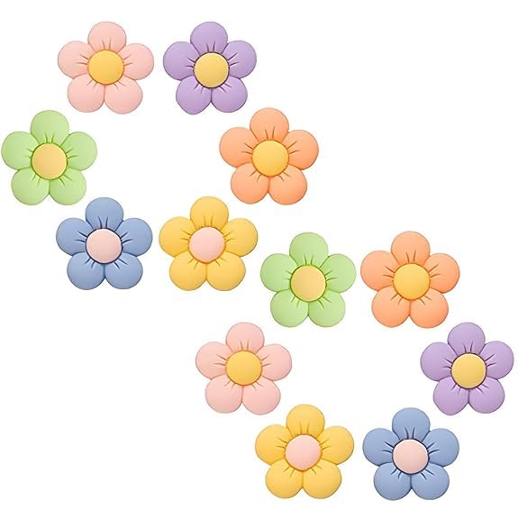 BLUERIDE 12 Pcs Flower Croc Charms, 6 Colors Shoe Decoration Charms, Durable Waterproof Shoe Charms, Bracelet Wristband Accessories, Birthday, Party, Gifts for Teens&Boys&Girls, Rubber (B0CZ9DFD1G) Amazon Price History, Amazon Price Tracker