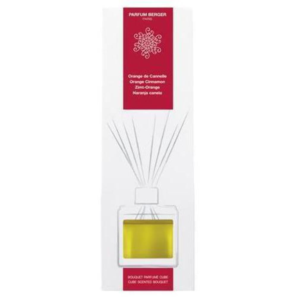 Lampe Berger Transparent Berger Perfume, Reed Room Diffuser In A Clear Cube Orange/Cinnamon Orange De Cannelle