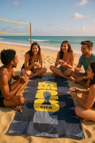 Official 2026 FIFA World Cup Emblem Black Towel – 30x60 Inch Velvet Soft, Durable Men’s & Women’s Towel – Machine Washable – Designed for the Pool, Gym, Beach, Lake or Everyday Use