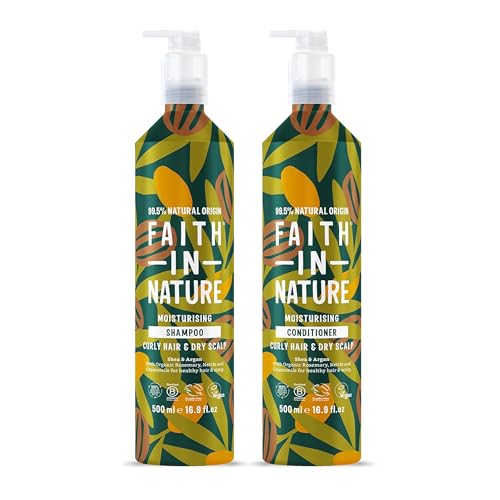 Faith In Nature - Natural Shampoo & Conditioner Set Aluminium Bottles - Vegan & Cruelty Free, No SLS or Parabens - 2 x 500ml, Shea & Argan