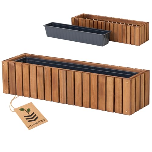 HOMERZO Jardinera rectangular de madera