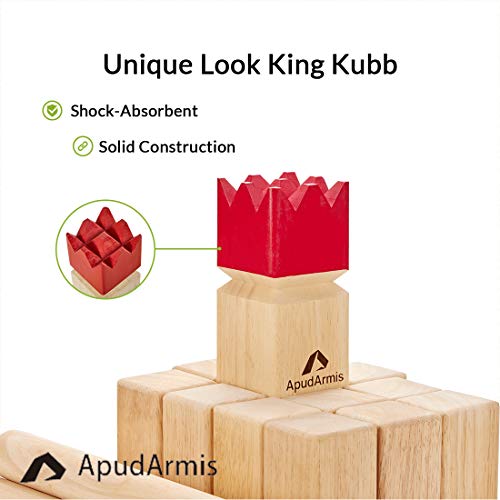 Apudarmis Kubb , Viking Chess Outdoor Clash Toss Yard Game With Carrying Case - Rubber Wooden Backyard Lawn Games Set For Teenagers Adults Family #TOP2