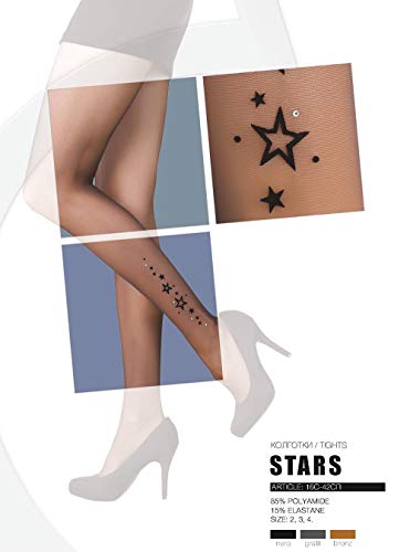 Image of Conte Women's Stylish Rhinestone Pantyhose Tights with Stars Pattern