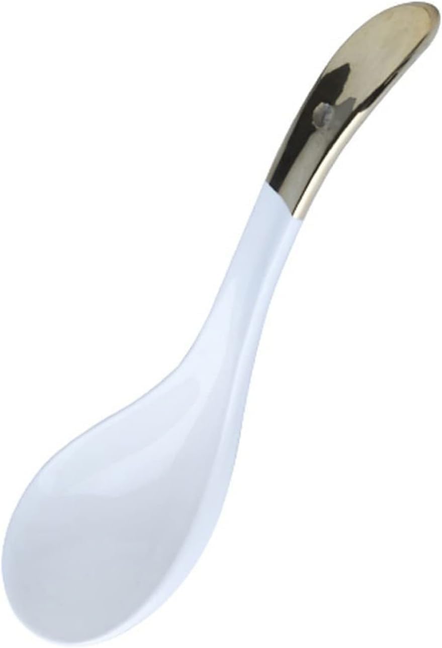 Soup ladle, Ceramic Spoon， 5pcs Dessert Spoons,Suitable for Soup Gravy Cake Dinner Spoon Teaspoons(Pink)