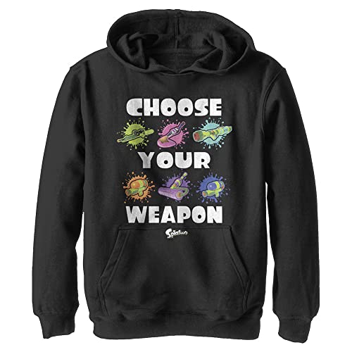 Nintendo Splatoon Weapons Sudadera con Capucha, Negro, Medium niños Unisex