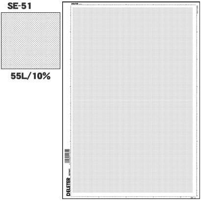 Deleter Screen Tone Jr JR-109 [Dot Pattern 55/10%][Sheet Size 182x253mm (7.16"x9.96")] for Comic Manga Illustration Graphic Screentone
