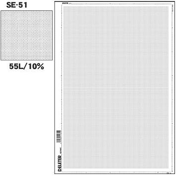 Deleter Screen Tone Jr JR-109 [Dot Pattern 55/10%][Sheet Size 182x253mm 7.16"x9.96"] for Comic Manga Illustration Graphic Screentone