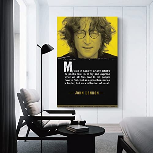 John Lennon Poster vintage sur toile sans cadre pour décoration murale 50 x 75 cm - Les Beatles, Paul McCartney, John Lennon, RIngo Starr, George Harrison John Lennon Poster vintage sur toile sans cadre pour décoration murale 50 x 75 cm – Image 4