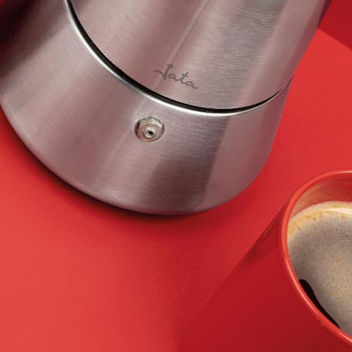 Jata CAX112 Italienische Kaffeemaschine, Induktion, Kapazität 12 Tassen, geeignet für alle Herdarten, Gehäuse aus Edelstahl – Ansicht 3