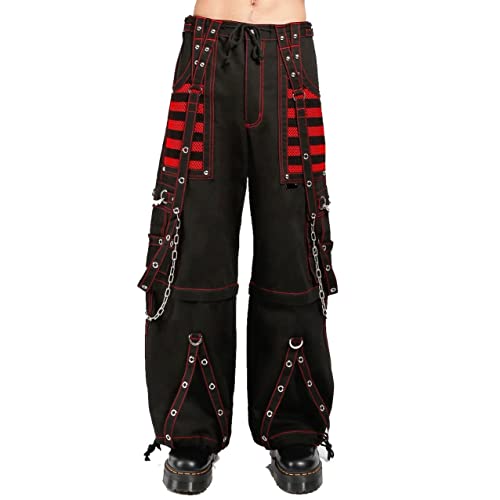 Men Gothic Bondage Black & Pink Men Pant Alternative Punk Rock Emo Trouser Pant Shorts/USA3