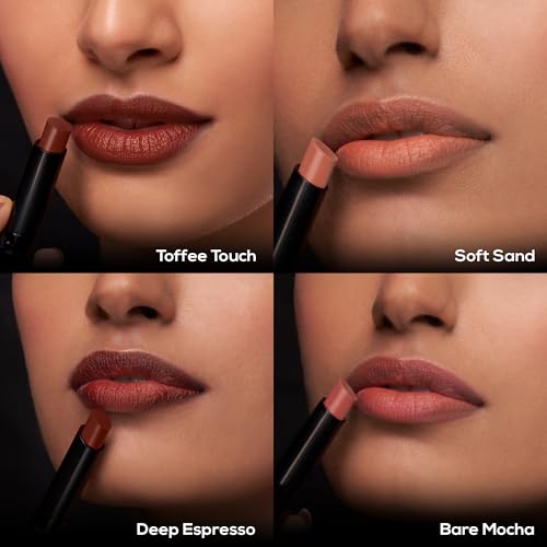 Image of RENEE Very Matte Pack of 4 Matte Lipsticks - Nudes, Intense Color Pay Off, Full Coverage, Long Lasting & Weightless, Easy Glide Formula With Velvety Finish, Suitable for All Occasion & Gifting