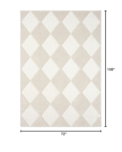 Tapete Abani crema diseño diamante 6 x 9 pies miniatura 2
