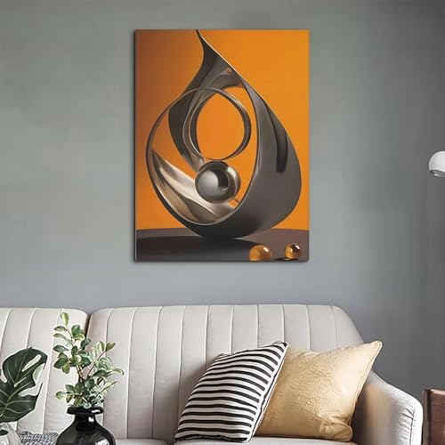 Affiche jaune géométrique pour mur de chevet de chambre