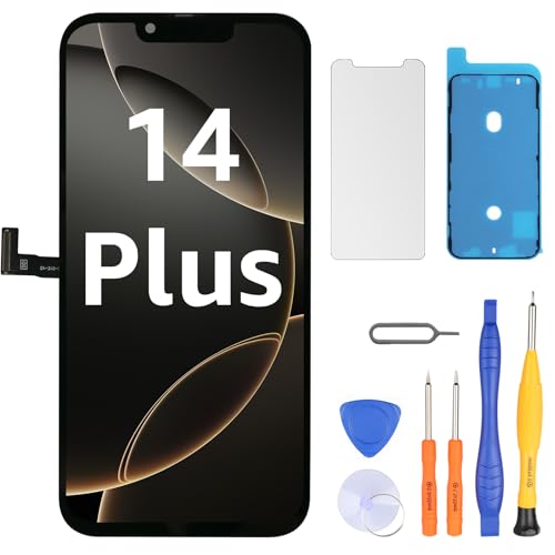 LL TRADER Screen Replacement for iPhone 14 Plus 6.7 LCD Retina FHD Display COF Touch Screen Digitizer with Repair Tool Kits Waterproof Tape Screen Protector (Truetone programable) 2026 new for USA