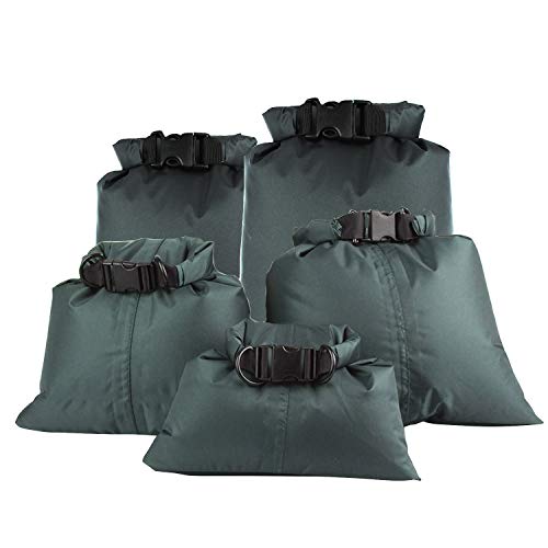 Yundxi 5pcs Bolsa Estanca, Bolsa Impermeable, Bolsa Seco para Nadar, Navegar, Hacer Rafting, Acampar, Hacer Kayak, IR de Excursión (Verde Oscuro) Cover