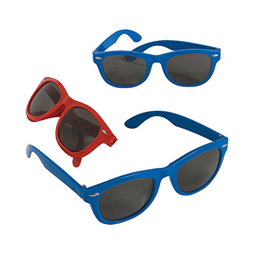 Fun Express Patriotic Nomad Sunglasses, 12 Pieces