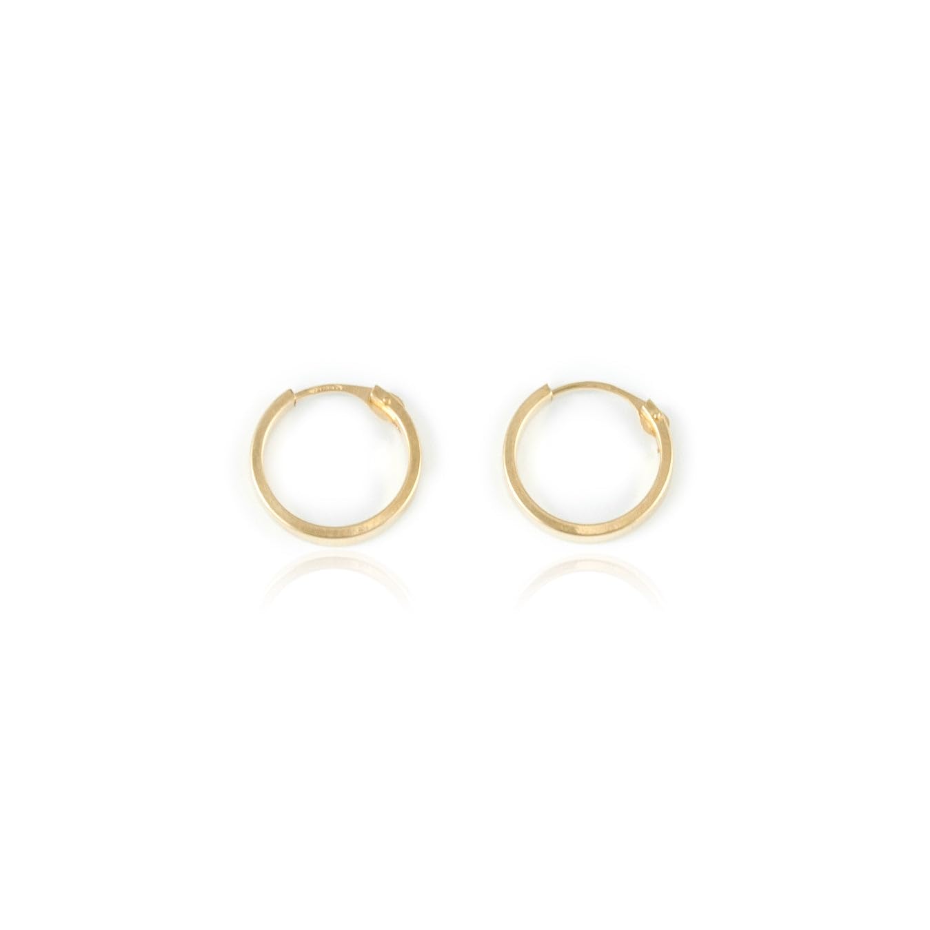 Pendientes Bebe o Niña Oro Aro Tabla liso 12X2 mm - Estuche Regalo - Certificado de Garantía - Mondepetit