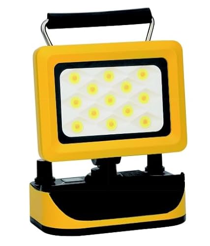 Luz de trabajo recargable de 5000 mAh con base magnética, luz de inundación LED de 1100 lúmenes, brillo de temperatura de color ajustable para construcción, reparación de automóviles, camping