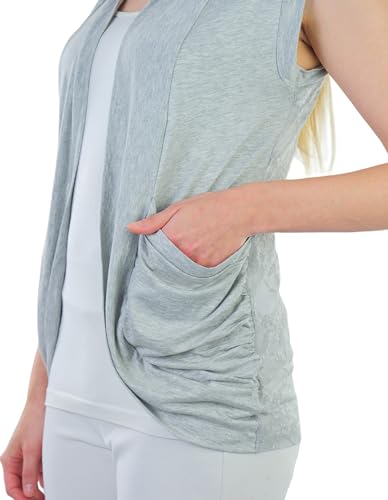 Image of ToBeInStyle Womens Open Front Casual Shrug Lightweight Layering Cardigan Sleeveless or Short Sleeve