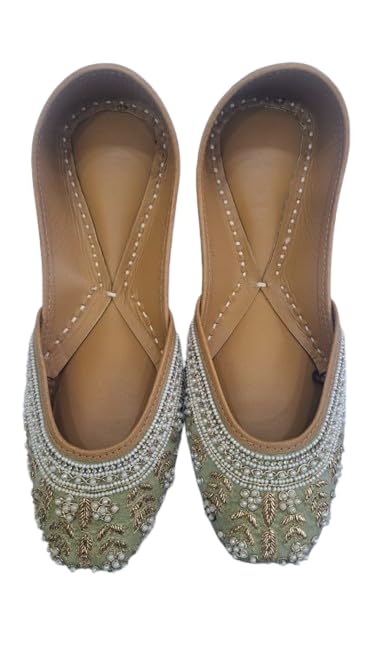 Pure Leather Hand Crafted Bellie Rajasthani Jutti, Mojari Latest Collection Comfortable Stylish Slip on Bellies & Ballerina for Women & Girls/Ethnic Footwear-picture-16