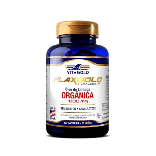 Óleo De Linhaça Flaxgold 1000mg Vitgold 100 cápsulas