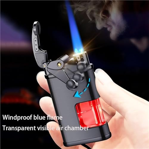 Encendedor de butano eléctrico con llama azul antiviento miniatura 2