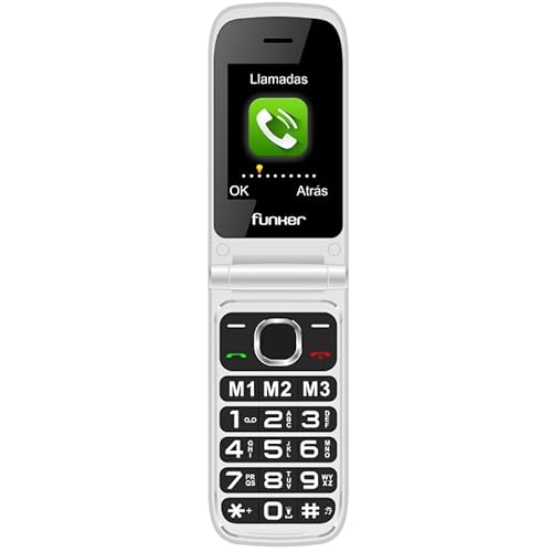 Funker C250 Comfort 4G - Klapphandy 4G für Senioren, Tasten und große Tasten, einfach zu bedienen, SOS-Taste, USB-C, 3 Direktspeicher, 2000 Kontakte, 1450mAH-Akku, Ladestation