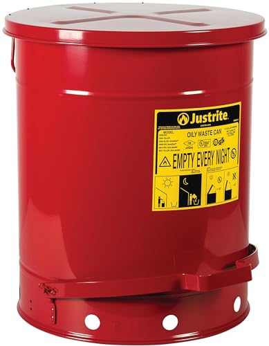 Justrite 14 Gallon Galvanized Steel Oily Waste Can