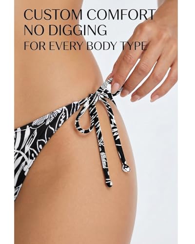 Image of Holipick Bikini Bottoms for Women String Bathing Suit Bottom with Moderate Coverage Low Waist Swim Bottom