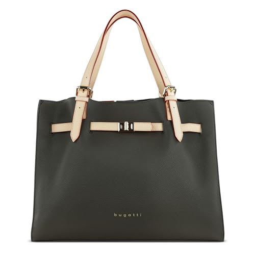 bugatti Ella Schultertasche für Damen, Frauen Tasche groß, Damenhandtasche, olive