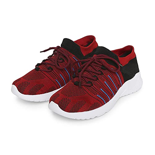 Image of Longies Men's Shoes with lace Red Grey Casual Shoes-7 /UK (LGMLSSV001)