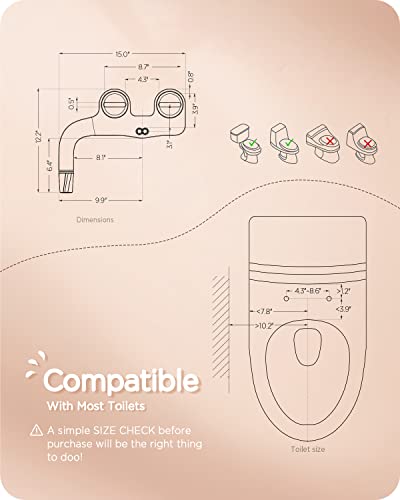 Ciays CIBA03S Bidet Attachment For Toilet Ultra-Slim Bidet Sprayer Non-Electric Dual Nozzle For Feminine/Posterior Wash Bidet Toilet Attachment thumb #5