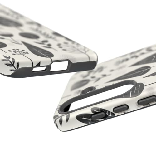 Coque Samsung S25 Plus rigide blanche motif botanique mat