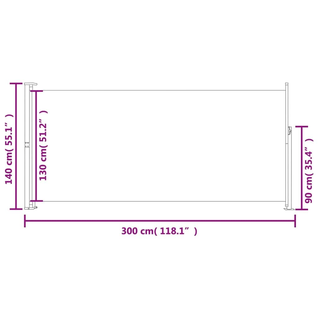 Myheimly Ausziehbare Seitenmarkise 140x300 cm Creme