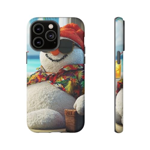 Coque iPhone 14 Pro Max bonhomme de neige rigide mate blanche