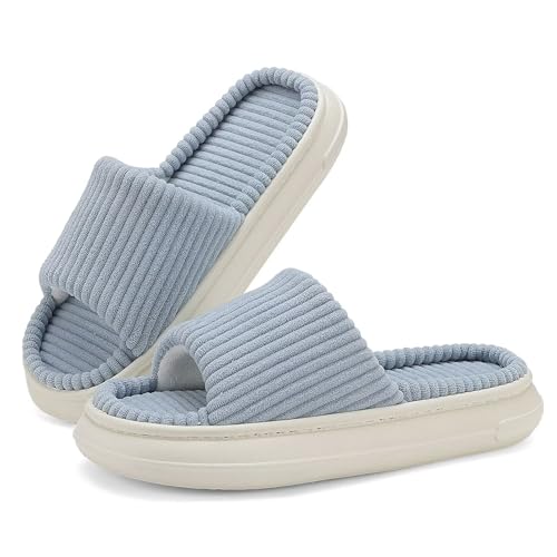 Women's Summer House Slippers Indoor and Outdoor Slip-On Home Bedroom Shoes Open Toe Memory Foam Slippers Wide4