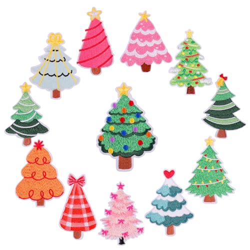 Christmas Tree Iron On Patches Cute Winter...