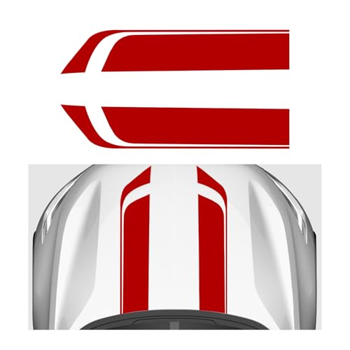 NYTKL 2PCS Car Hood Decal Racing Stripes 33.5"x6" Red
