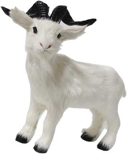 Plush Goat Figurine Goat Statue Animal Garden Statue Lawn Ornaments Educational Figurine For Outdoor Patio Yard Decoration - Size L #TOP1