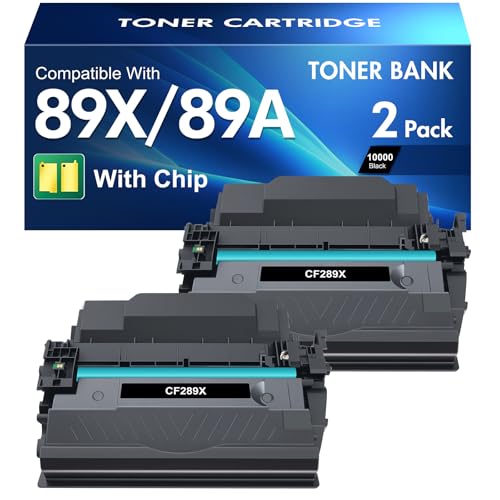 89X 89A Black Toner Cartridge CF289X CF289A Compatible Replacement for HP 89X 89A Toner Cartridge for LaserJet Enterprise M507n M507dn M507x MFP M528dn M528f M528c M507 M528 Series Printer (2-Pack)