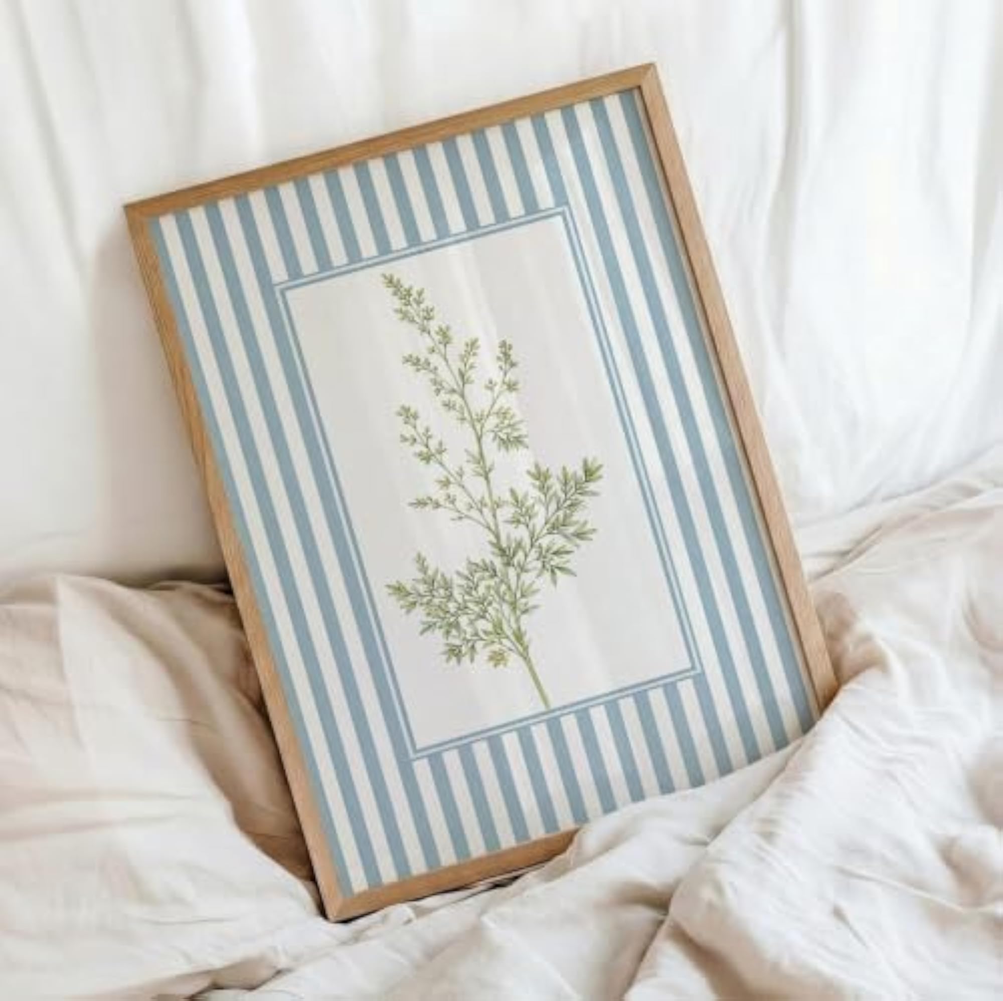 Botanical Wall Art Framed Painting, Minimalist Decor