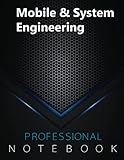 Mobile & System Engineering Notebook, Professional Notebook, Office Writing Notebook, Daily Notes & Action Items Notebook, 140 pages, 8.5” x 11”, Glossy cover, Black Hex