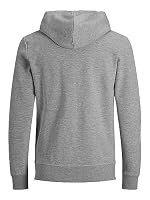 JACK & JONES Herren Basic Reißverschluss Baumwoll Hoodie - Light Grau - M – Ansicht 4
