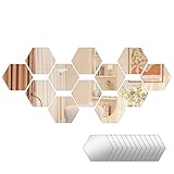 SquishyWorld 12 espejos hexagonales autoadhesivos hechos de acrílico
