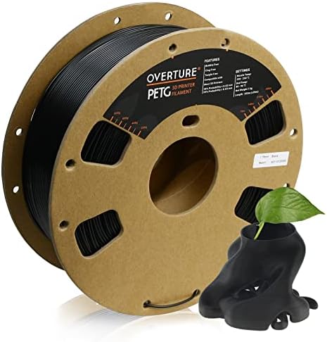 OVERTURE PETG Filament 1.75mm,3D Printer Filament PETG,1kg Spool (2.2lbs),Dimensional Accuracy +/-0.03mm,Fit Most FDM Printer(Red)