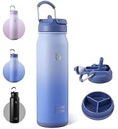 Amazon | 水筒 1000ml マグボトル 真空断熱 魔法瓶 持ち運び 2点フタ