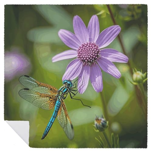 Vintage Flower Plant Dragonfly Servilletas de Tela Pack 4 miniatura 6