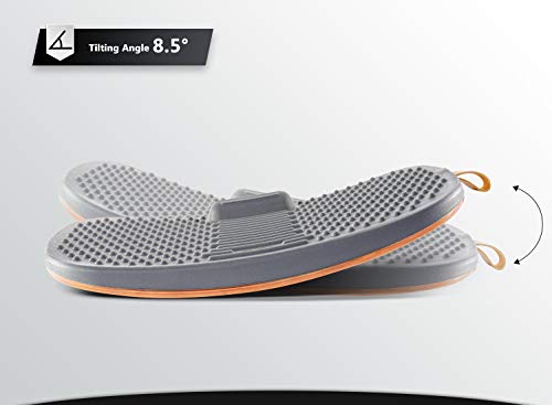Image of FEZIBO Standing Desk Mat with Anti Fatigue Bar, Wooden Wobble Balance Board with Ergonomic Design Comfort Floor Mat