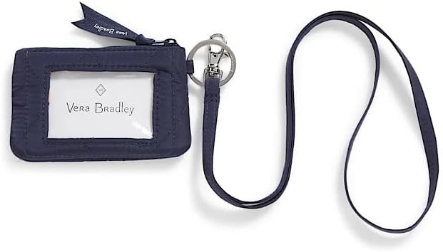 Vera Bradley Women's Zip ID Lanyard Scroll Navy Polyster