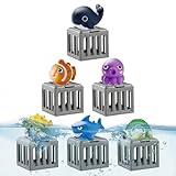Underwater Dive Rescue Toys, Kids Pool Diving Toys with Storage Fish Box, Colorful Animal Pool Swimming Training Game for Kids Boys Girls Age 3-10, Summer Pool Beach Party Toys